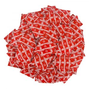 London - maasika maitseline kondoom (100tk)
