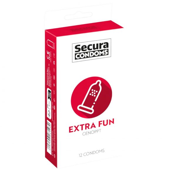 Secura Extra Fun - täpiline kondoom - 53mm (12tk)