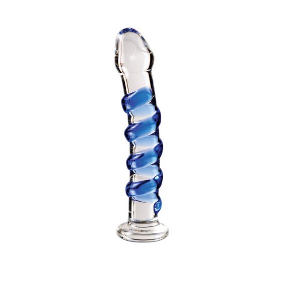Klaasist dildospiraal - Läbipaistev ja sinine