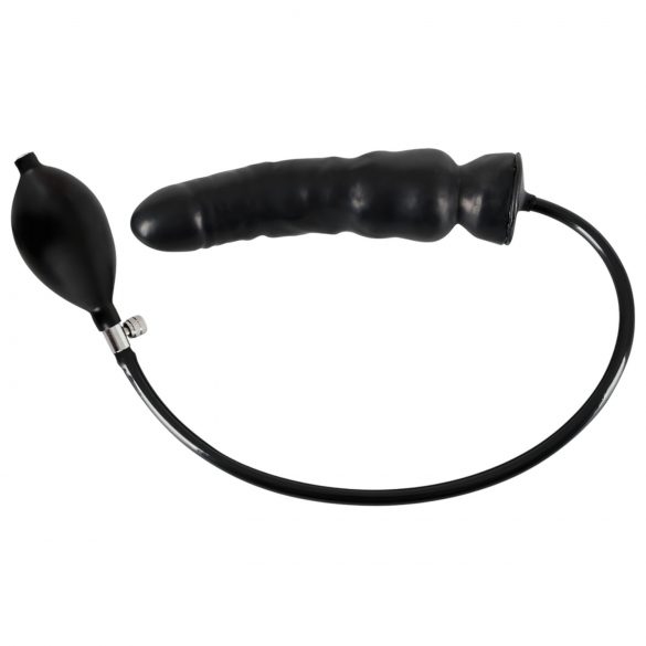 LATEX - täispumbatav dildo (must)