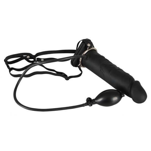 You2Toys - Täispuhutav Strap-On - õõnes, silikoonist dildo (must) 