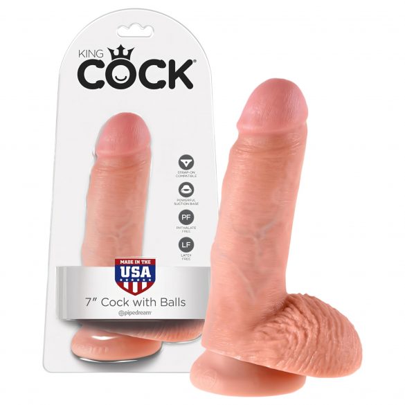 King Cock 7 munanditega dildo (18 cm) - naturaalne 