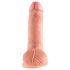 King Cock 7 munanditega dildo (18 cm) - naturaalne 