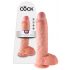 King Cock 10 munanditega suur dildo (25 cm) - naturaalne 