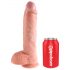 King Cock 10 munanditega suur dildo (25 cm) - naturaalne