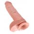 King Cock 10 munanditega suur dildo (25 cm) - naturaalne 