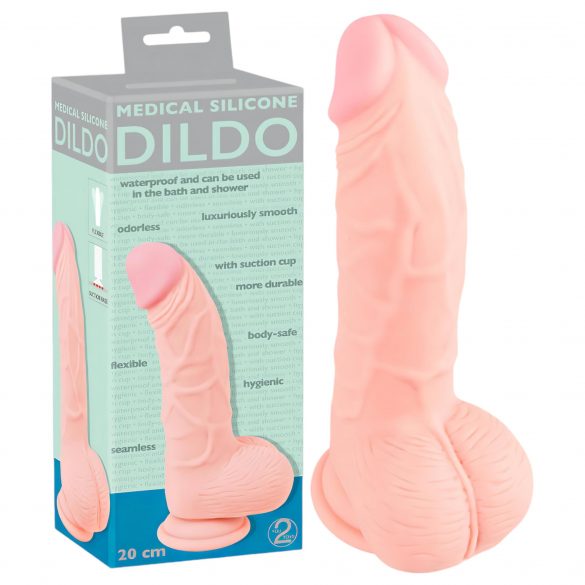 Medical - meditsiiniline silikoonist dildo (20cm) - naturaalne 