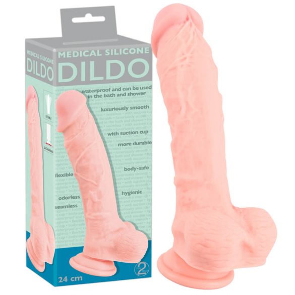 Medical - arstlik silikoonist dildo (24cm) - naturaalne 