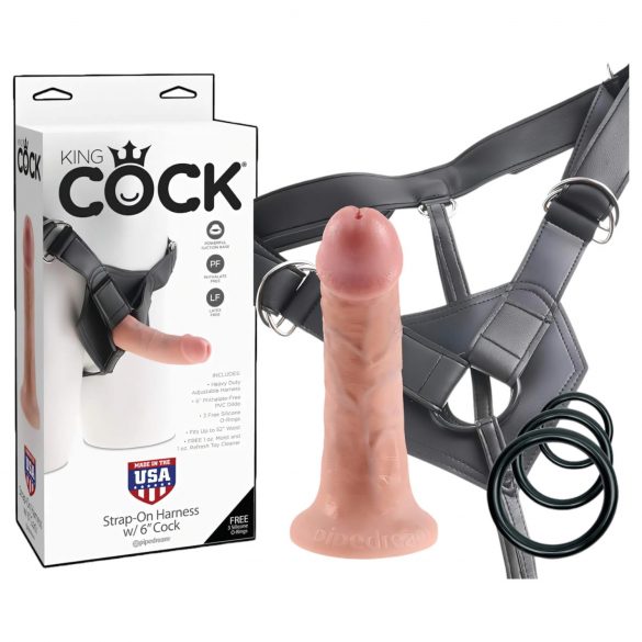 King Cock Strap-on 6 - kinnitatav dildo - naturaalne