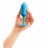 b-vibe Snug Plug 3 - topeltkuuliga anaal dildo (180g) - sinine 