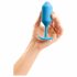 b-vibe Snug Plug 3 - topeltkuuliga anaal dildo (180g) - sinine 