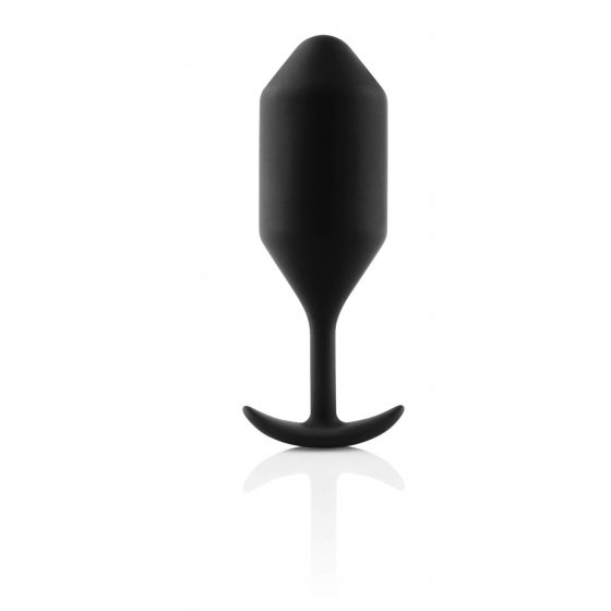 b-vibe Snug Plug 4 - topelt kuulikeste anaaldildo (257g) - must