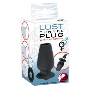 You2Toys - Lust Tunnel - õõnes anaaltapp stopperiga (must)