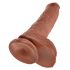 King Cock 10 munanditega suur dildo (25 cm) - pruun 