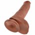 King Cock 10 munanditega suur dildo (25 cm) - pruun 