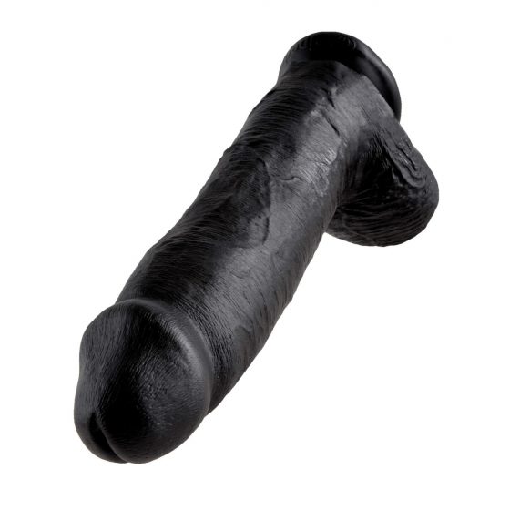 King Cock 12 hiiglane dildo munanditega (30 cm) - must