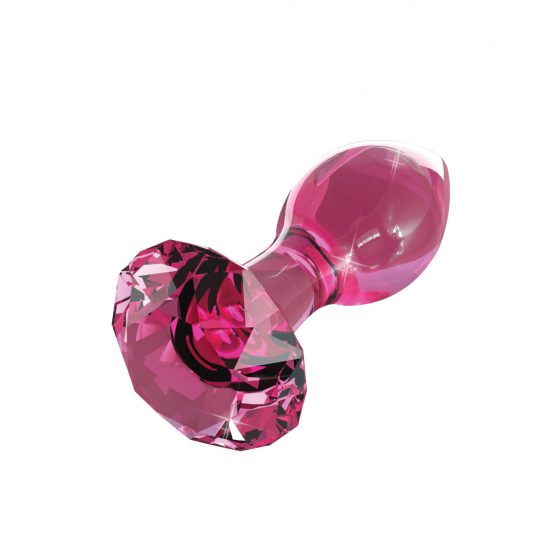 Icicles nr 79 - koonusjas klaasist anaaldildo (roosa)
