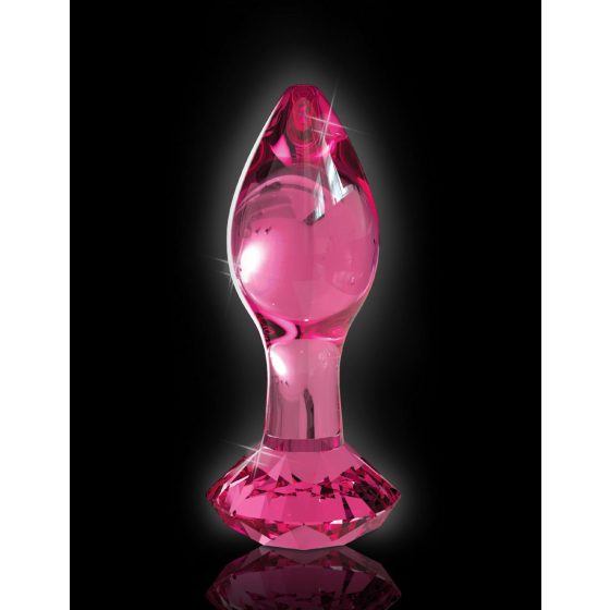 Icicles nr 79 - koonusjas klaasist anaaldildo (roosa)