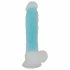 You2Toys Pimedas Helendav - iminapaga, vilkuv munanditega dildo (sinine) 