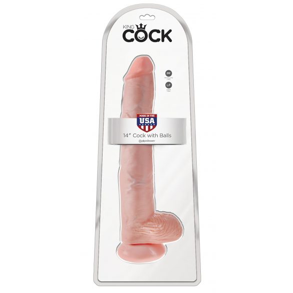 King Cock 14 munanditega suur dildo (35cm) - naturaalne 