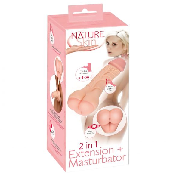 Nature Skin - 2in1 kunstpepu ja peenisehülss (naturaalne)