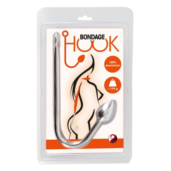 You2Toys - Bondage Hook - alumiiniumist anaalkonks (179g) - hõbedane 