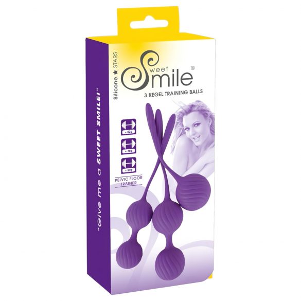 / SMILE 3 Kegel - geishakuulide komplekt - lilla (3-osaline)