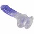 Crystal Clear - munanditega jalaga dildo - 19,5 cm (läbipaistev-lilla) 