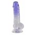 Crystal Clear - munanditega jalaga dildo - 19,5 cm (läbipaistev-lilla) 