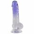 Crystal Clear - munanditega jalaga dildo - 19,5 cm (läbipaistev-lilla) 