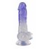 Crystal Clear - munanditega jalaga dildo - 19,5 cm (läbipaistev-lilla) 