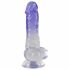 Crystal Clear - munanditega jalaga dildo - 19,5 cm (läbipaistev-lilla) 