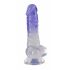 Crystal Clear - munanditega jalaga dildo - 19,5 cm (läbipaistev-lilla) 