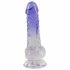 Crystal Clear - munanditega jalaga dildo - 19,5 cm (läbipaistev-lilla) 