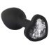 You2Toys Butt Plug - valge kiviga anaaltapp (must)