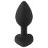 You2Toys Butt Plug - valge kiviga anaaltapp (must)