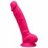 Silexd 7 - vormitav, iminapaga, munanditega dildo - 17,5cm (roosa) 