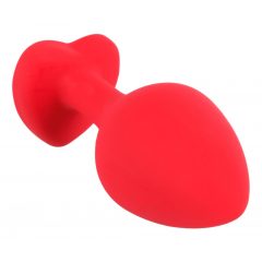   You2Toys Keskmine Plug - musta kiviga, südamekujuline anaal dildo (punane)
