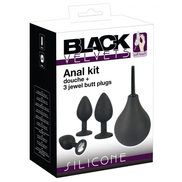 Black Velvet - anaaltappide komplekt (4-osaline) - must