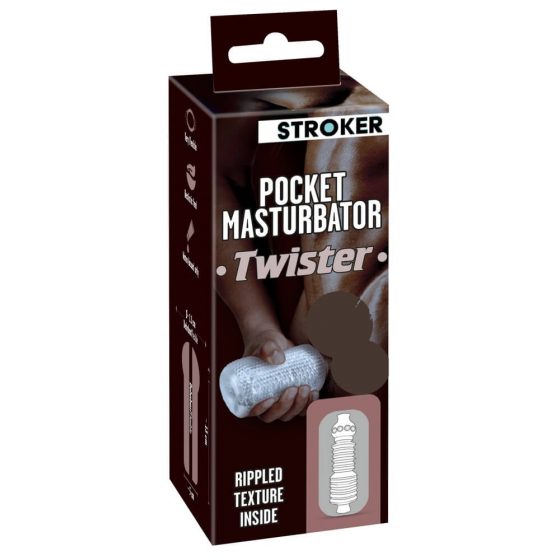 STROKER Twister - tehis-tagumikas masturbaator (läbipaistev)