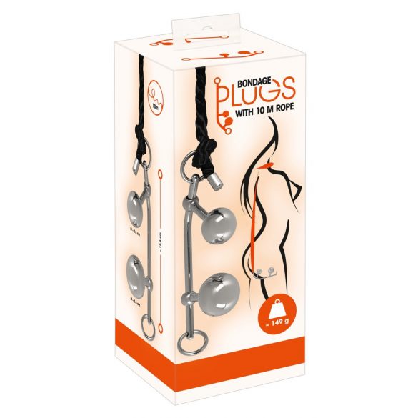 You2Toys Bondage Plugs - metalllaienduskuulid (149 g) - hõbedane 