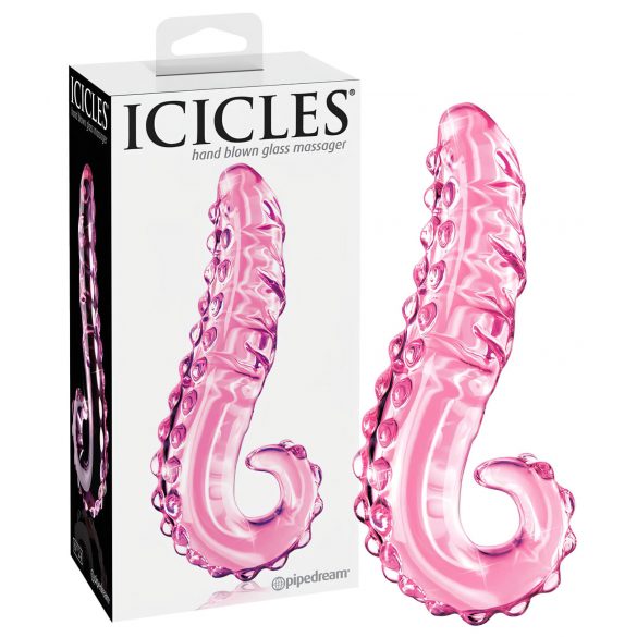 Icicles No. 24 - soonilise keelega klaasdildo (roosa)