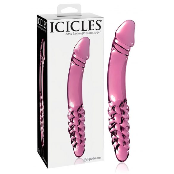 Icicles No. 57 - kahe otsaga peenise kujuga klaasdildo (roosa)