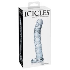   Icicles No. 60 - võrgustatud, peenisekujuline klaasdildo (läbipaistev)
