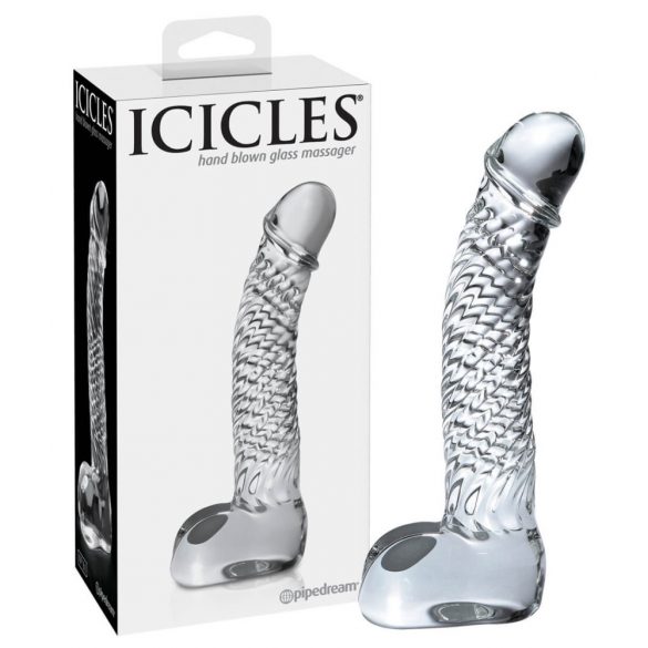 Icicles nr 61 - munandite ja peenise klaasist dildo (läbipaistev) 