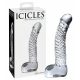 Icicles nr 61 - munandite ja peenise klaasist dildo (läbipaistev) 