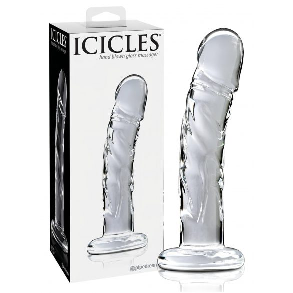 Icicles No. 62 - peenise kujuga klaasist dildo (läbipaistev)