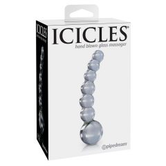   Icicles Nr. 66 - kaardus/göbeline klaasist dildo (läbipaistev)