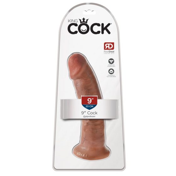 King Cock 9 - iminappudega realistlik dildo (23cm) - tume naturaalne