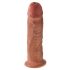 King Cock 10 - suur iminapaga dildo (25cm) - tume naturaalne 